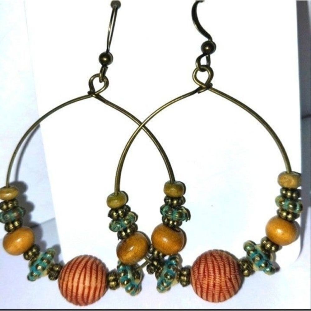 Vintage hoop dangle Boho earrings